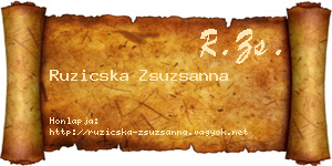 Ruzicska Zsuzsanna névjegykártya